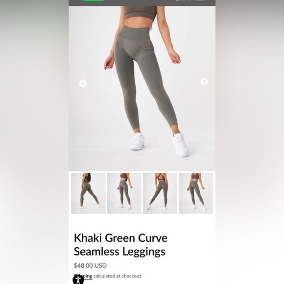 NVGTN Khaki Green Curve Seamless Leggings - Picture 13 of 13